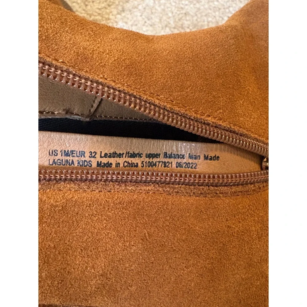 Sam Edelman Laguna Kids Suede Leather Chelsea‎ Boots Ginger Brown Lug Sole 1Y